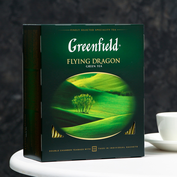 чай зеленый greenfield flying dragon 100 г Чай зеленый Greenfield Flying Dragon, 100 пакетиков*2 г