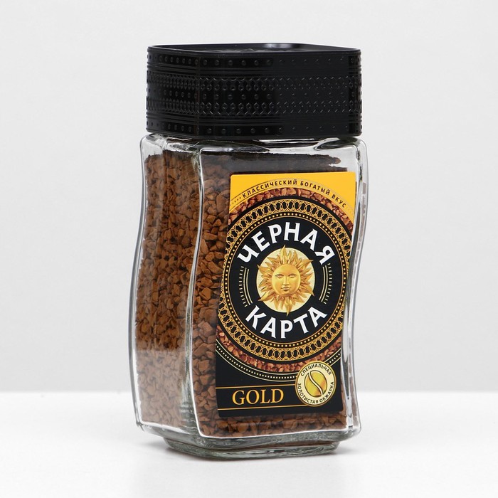 Кофе Черная Карта, Gold, растворимый, сублимированный, 95 г кофе растворимый moccona continental gold сублимированный 95 г