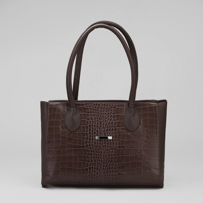 Сумка женская, 1 отдел на молнии, наружный карман, коричневая