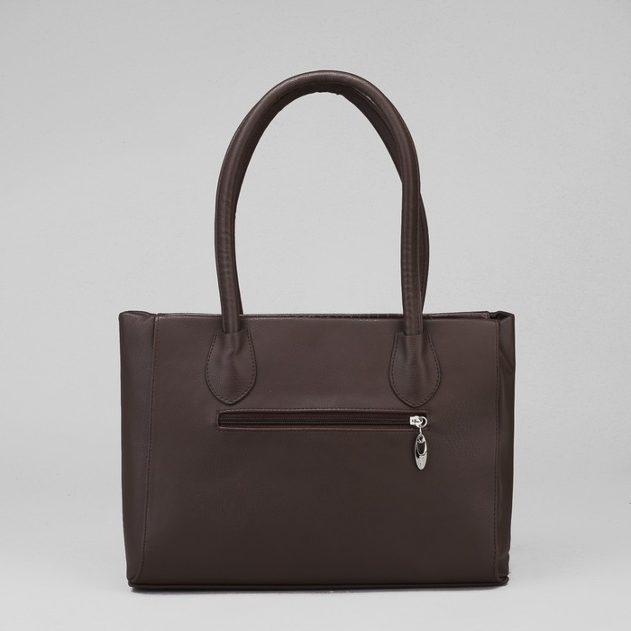 Сумка женская, 1 отдел на молнии, наружный карман, коричневая