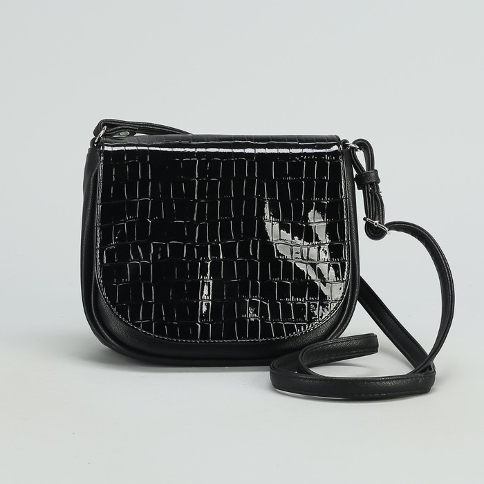 Сумка женская, 1 отдел на молнии, наружный карман, регулируемый ремень, чёрная