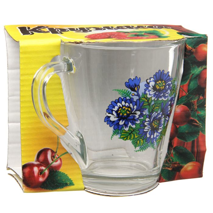 Кружка 250 мл "Синяя хризантема", в подарочной упаковке