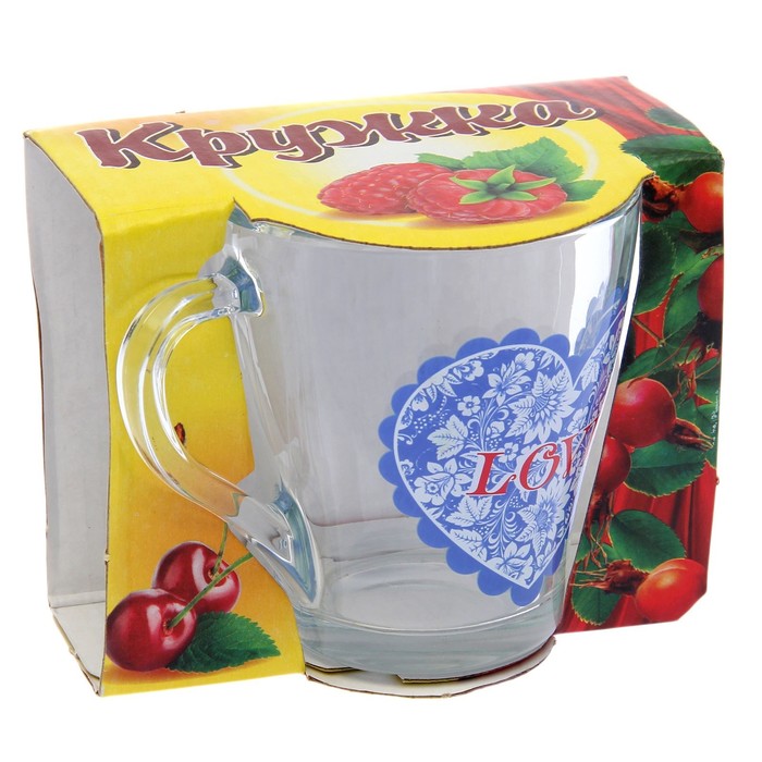 Кружка 250 мл "С любовью", в подарочной упаковке, рисунок МИКС