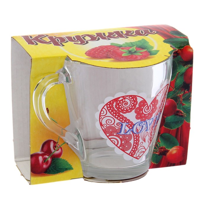 Кружка 250 мл "С любовью", в подарочной упаковке, рисунок МИКС