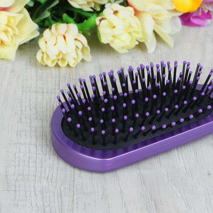 Расчёска массажная, овальная, комбинированная, 24,5см, цвет МИКС