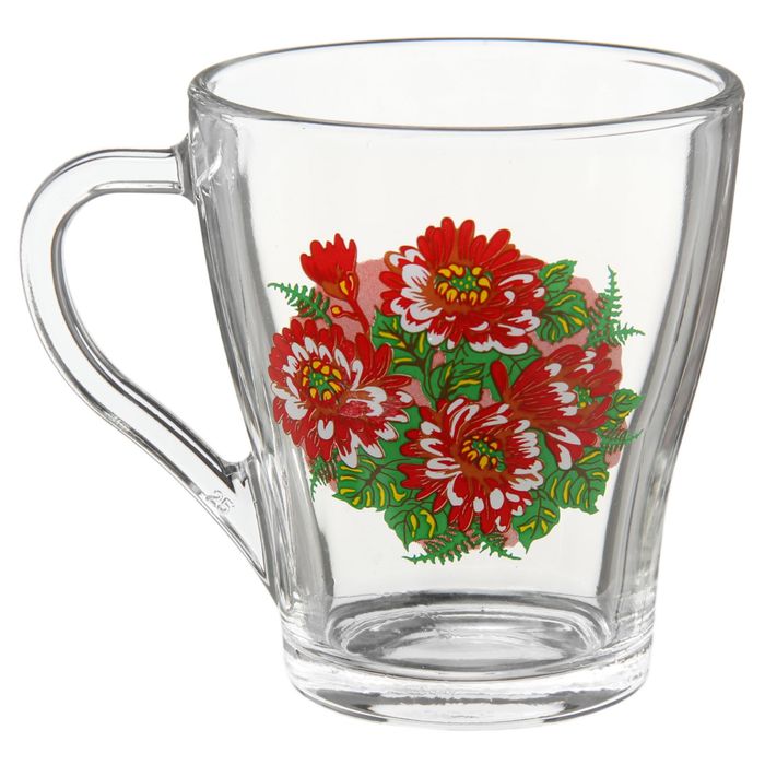 Кружка 250 мл "Красная хризантема", в подарочной упаковке