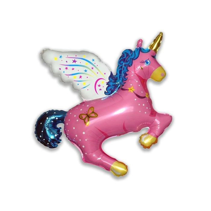 Шар фольгированный 44" "Единорог волшебный", цвет розовый