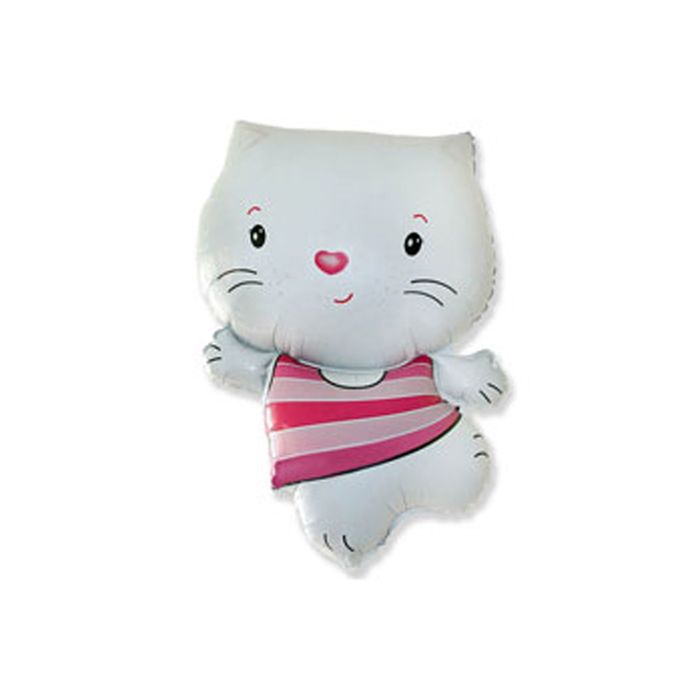 Шар фольгированный 35" "Котёнок", цвет белый