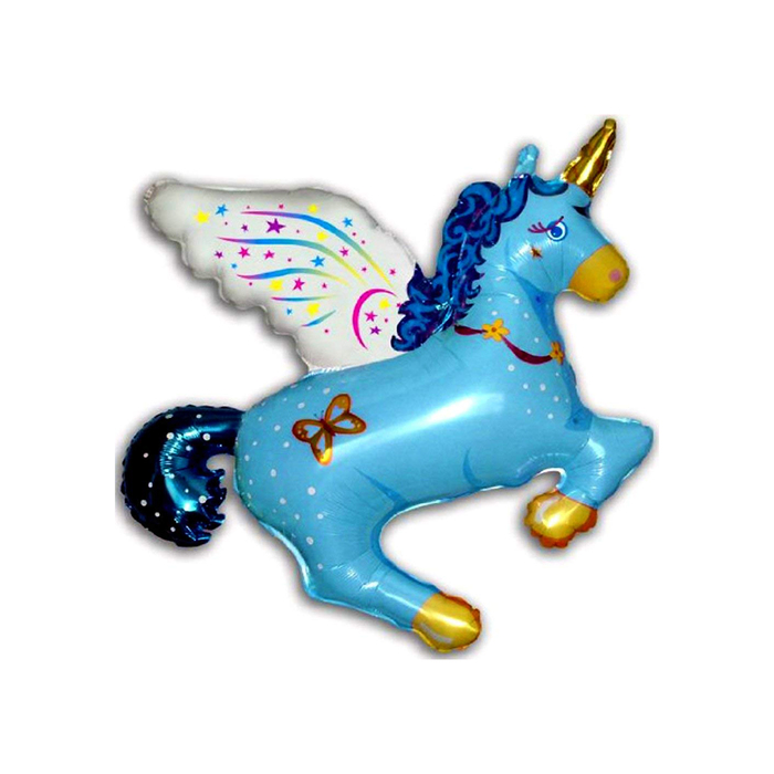 Шар фольгированный 44" "Единорог волшебный", цвет синий