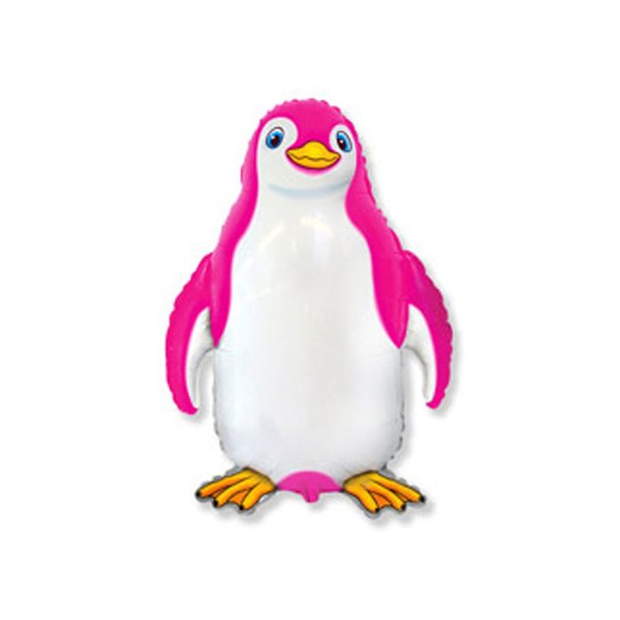 Шар фольгированный 31" "Счастливый пингвин", цвет розовый