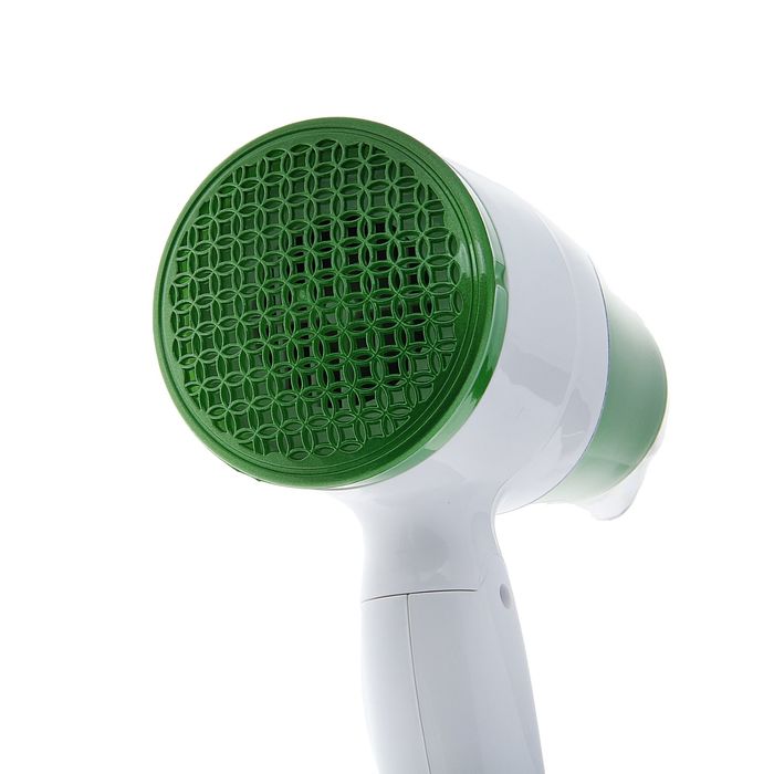 Фен для волос LuazON LF-20, 1000 Вт, 2 скорости, 3 темп. режима, склад. ручка, бело-зелёный