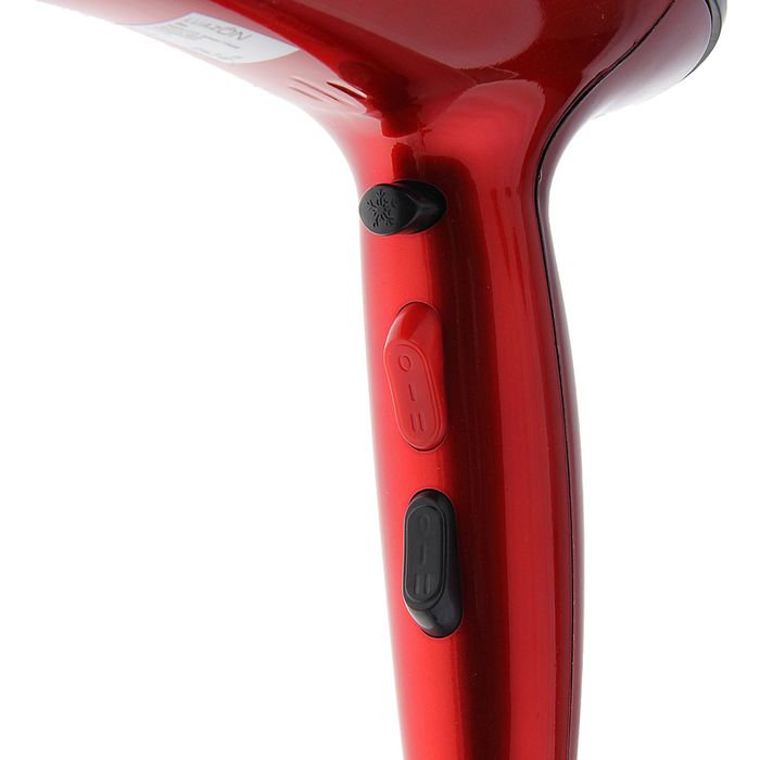 Фен для волос LuazON LF-21, 1400 Вт, 2 скорости, 3 темп. режим, ионизатор, чёрно-красный