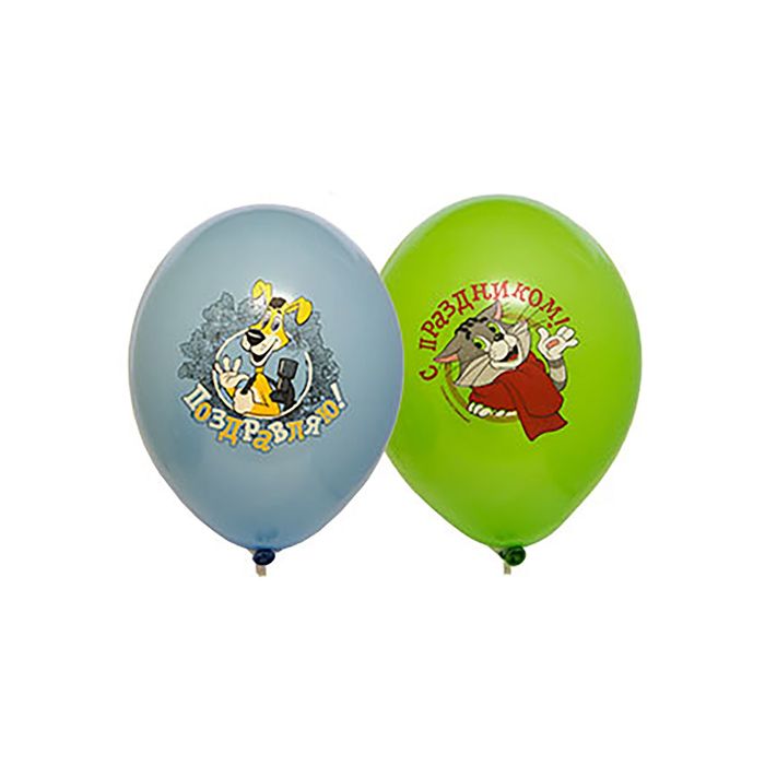 Шар латексный 14" "Простоквашино", пастель, 2-сторонний рисунок, набор 25 шт., цвета МИКС