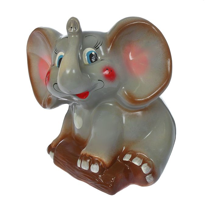 Копилка "Слон" глянец, серая, микс