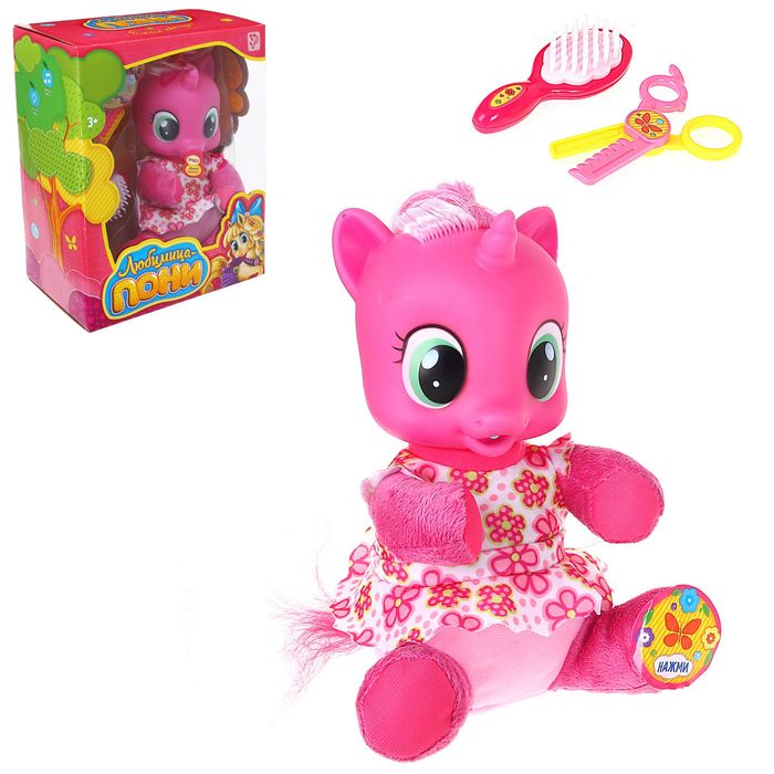 Пони "Единорожка", с расчёской и ножницами, световые и звуковые эффекты, работает от батареек, МИКС