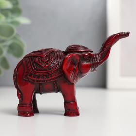 Нэцкэ полистоун 'Слон в попоне' тёмно-красный 9,5х5х5,5 см Ош