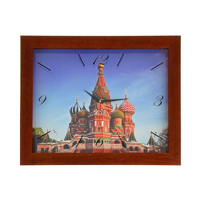 Часы настенные "Собор Василия Блаженного", в багете 46х37 см