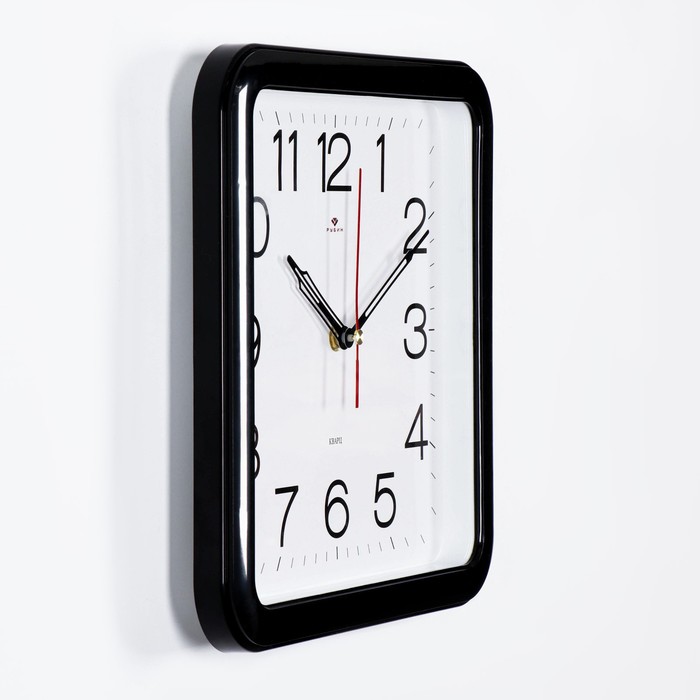 Часы настенные, интерьерные, 29 × 29 см, бесшумные, черные