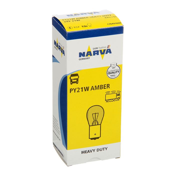 Лампа автомобильная Narva Stop lamps, PY21W, 24 В, 21 Вт