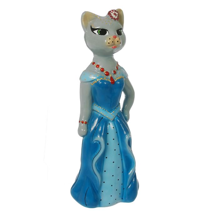 Копилка "Миледи кошка" большая, глянец, серая