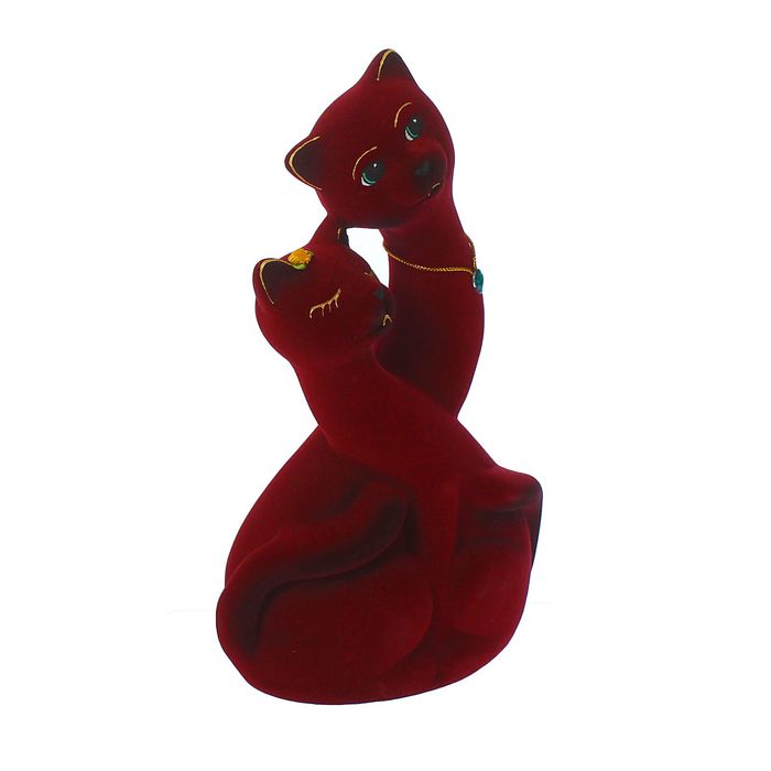 Копилка "Коты Инь и ян", средняя, флок, микс