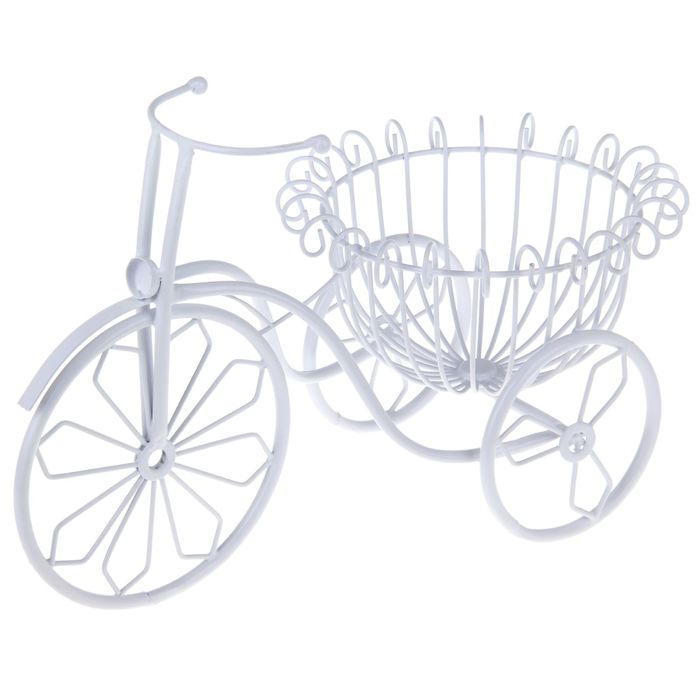 Кашпо "Велосипед" белое