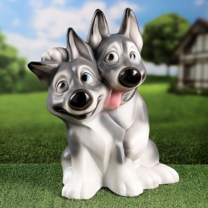 Садовая фигура "Щенки хаски"