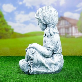 

Садовая фигура "Девочка с книгой" 30*28*43 антик, серый