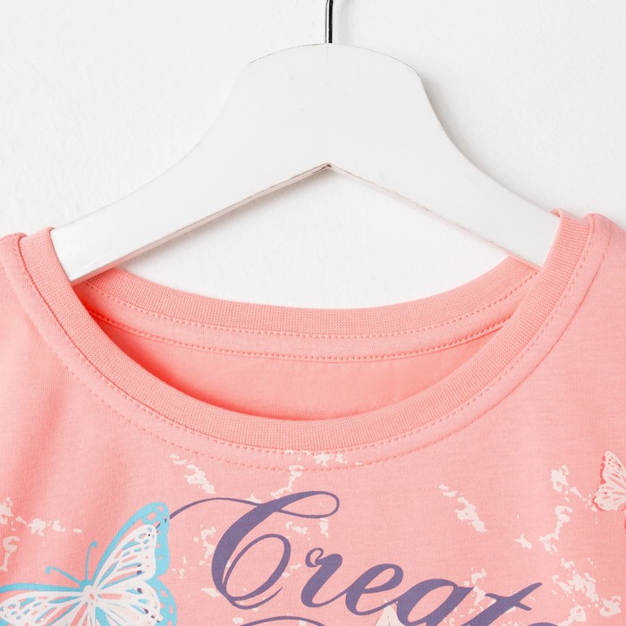 Футболка для девочки, рост 164 см (84), цвет персик_160237
