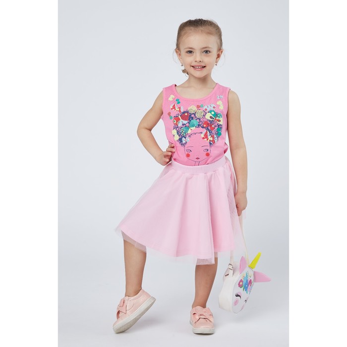 Майка для девочки, рост 98 см (56), цвет розовый_160082