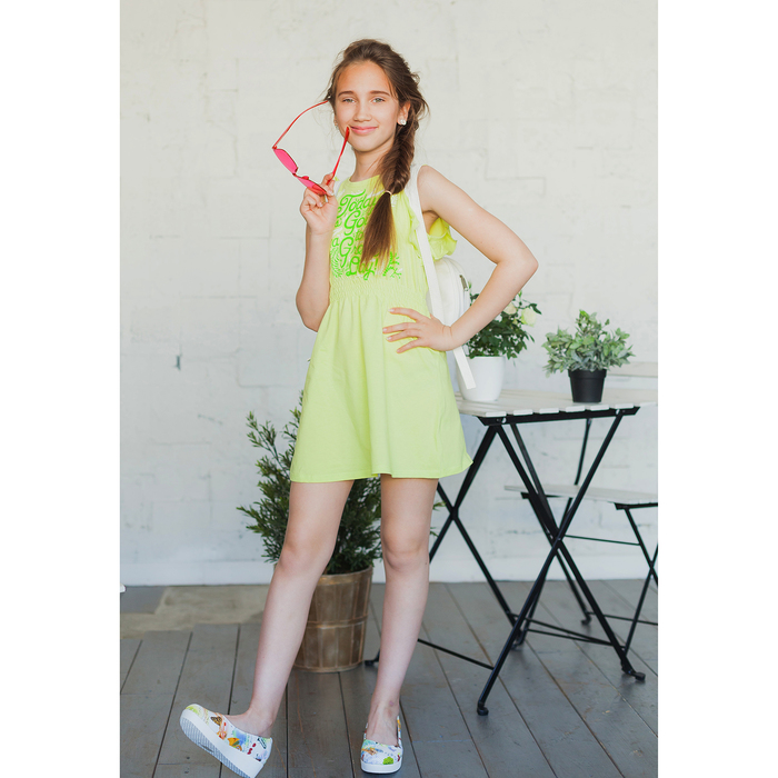 Платье для девочки, рост 164 см (84), цвет лайм_160087