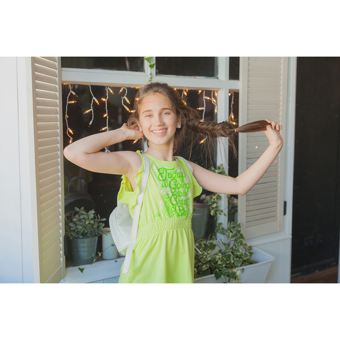 Платье для девочки, рост 164 см (84), цвет лайм_160087