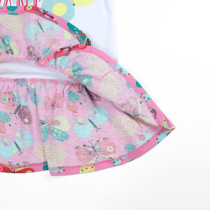 Комплект для девочки (футболка+бриджи), рост 116 см (60), цвет белый/розовый_160084