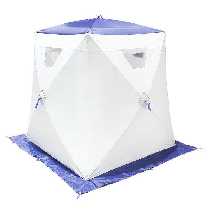 Палатка «Призма Люкс» 150, двухслойная, цвет белый/синий