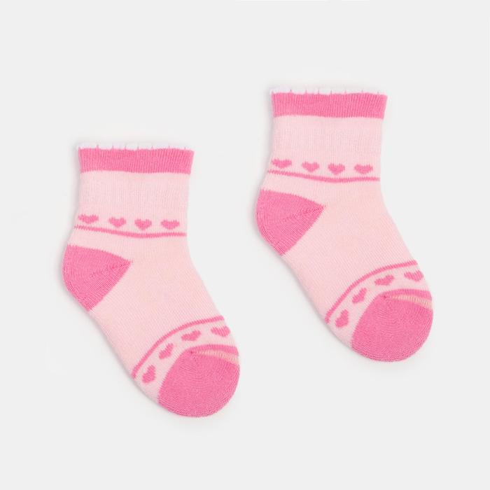 Носки детские махровые, цвет светло-розовый, размер 11-12