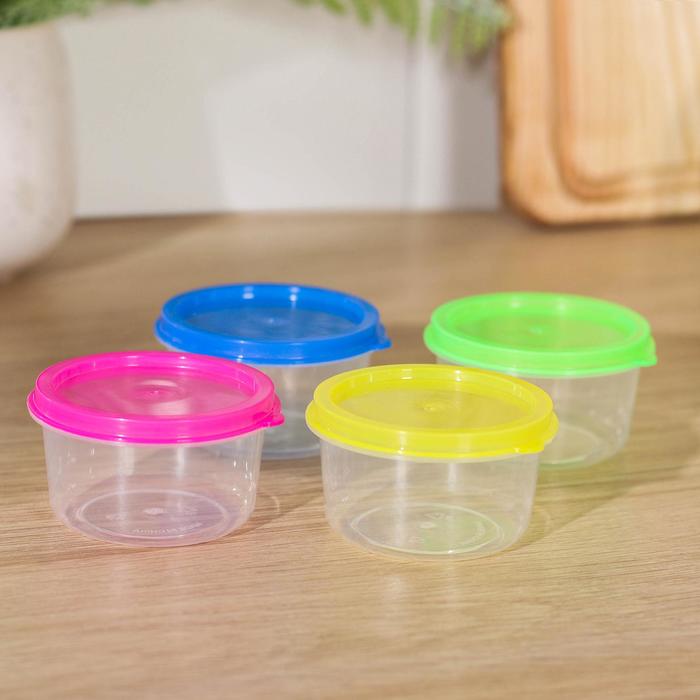 Набор контейнеров 6,5х3,5 см "Радуга. Круг", 50 мл, 8 шт, цвет МИКС
