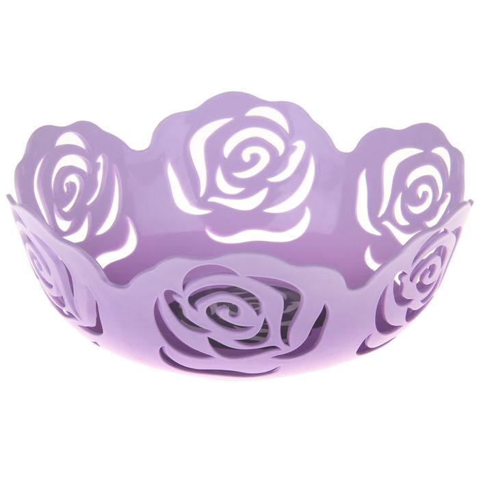 Ваза для хлеба и фруктов 19 см "Розы", цвета МИКС