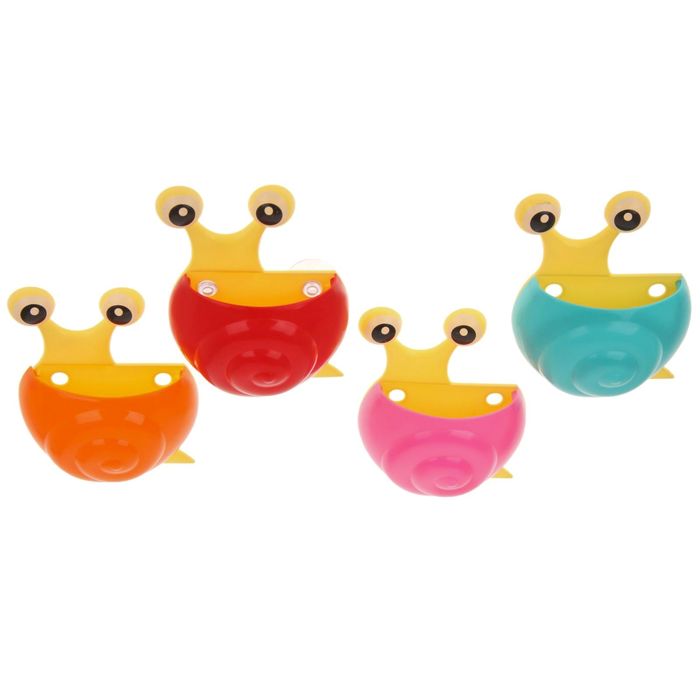 Держатель для зубных щеток, детский, на присоске "Улитка", цвет МИКС