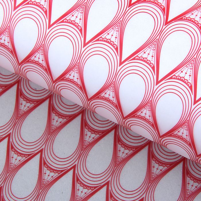 Плёнка матовая прозрачная "Узор", цвет бордовый, 60 х 60 см