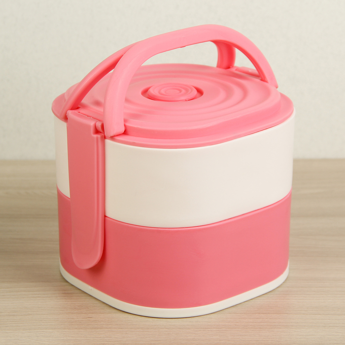 Ланч-бокс 2 отделения 400/450 мл, цвета МИКС