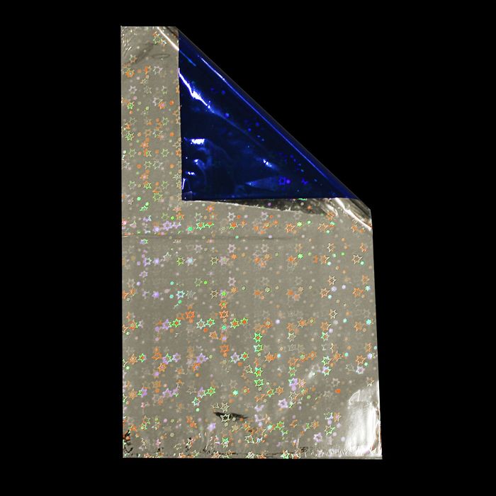 Пакет подарочный голографический синий, 40х23 см, 31 мкм