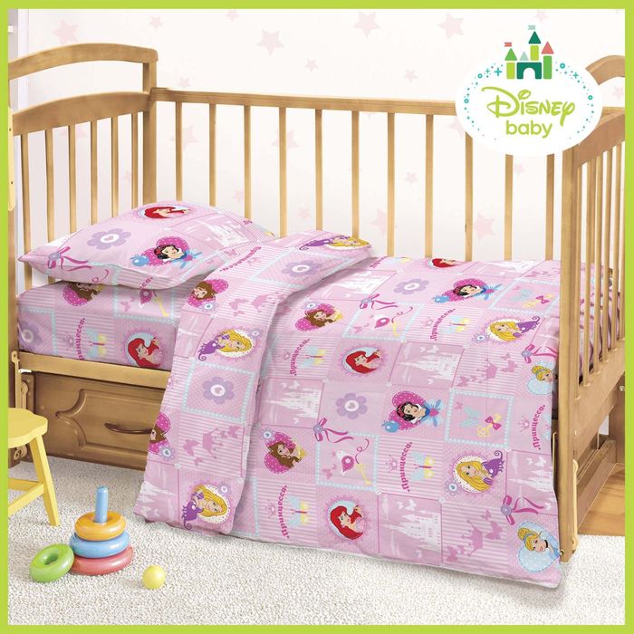 Постельное бельё "Принцессы", 112 х 147 см, 100 х 150 см, 40 х 60 см - 1 шт, 100% хлопок, поплин, 125 г/м2