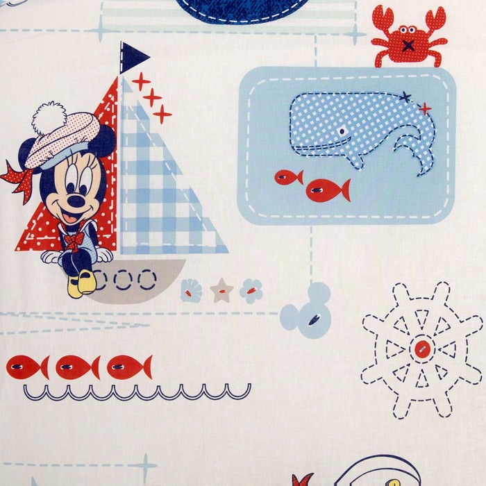 Постельное бельё "Микки", 112 х 147 см, 100 х 150 см, 40 х 60 см - 1 шт, 100% хлопок, поплин, 125 г/м2, Микки Маус и друзья