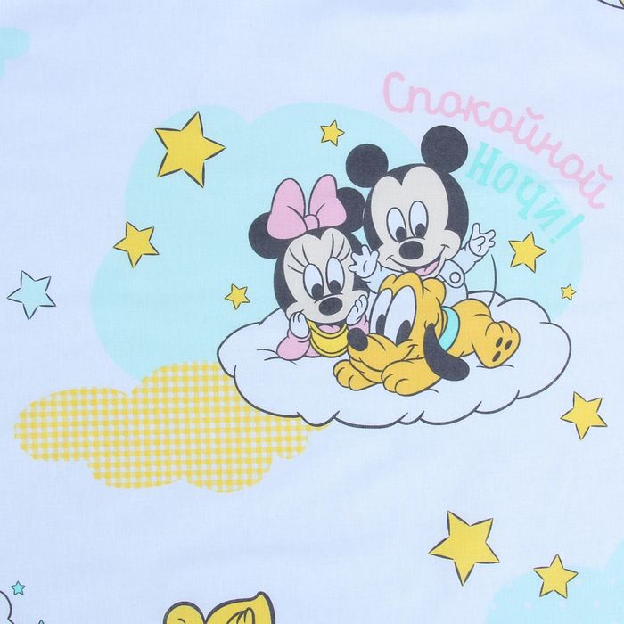 Постельное бельё "Сладких снов", 112 х 147 см, 100 х 150 см, 40 х 60 см - 1 шт, 100% хлопок, поплин, 125 г/м2, Микки Маус и друзья