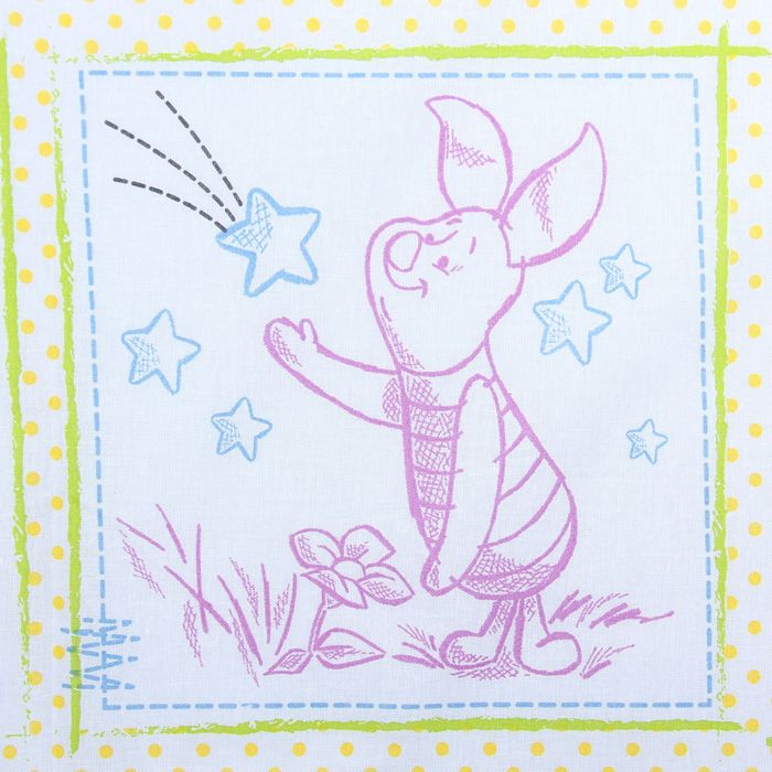 Постельное бельё "Наше счастье", размер 112х147 см, 100х150 см, 40х60 см-1 шт., 100% хлопок, поплин 125 г/м2, Медвежонок Винни и его друзья