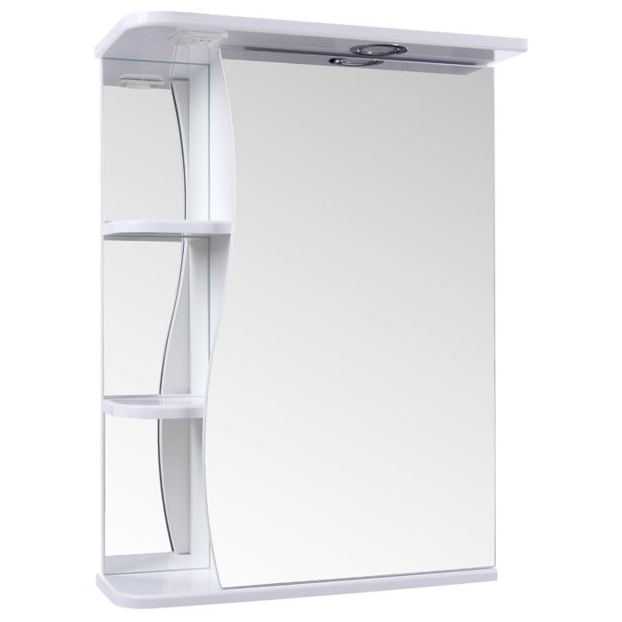 Зеркало "Тура", с тремя полками, 500 х 234 х 700 мм, со светильником