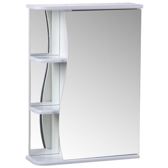 Зеркало-шкаф для ванной комнаты Тура 5501, с тремя полками, 55 х 15,4 х 70 см