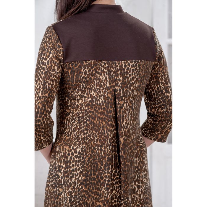 Платье женское 4454, размер 46, рост 164 см, цвет шоколад/леопард