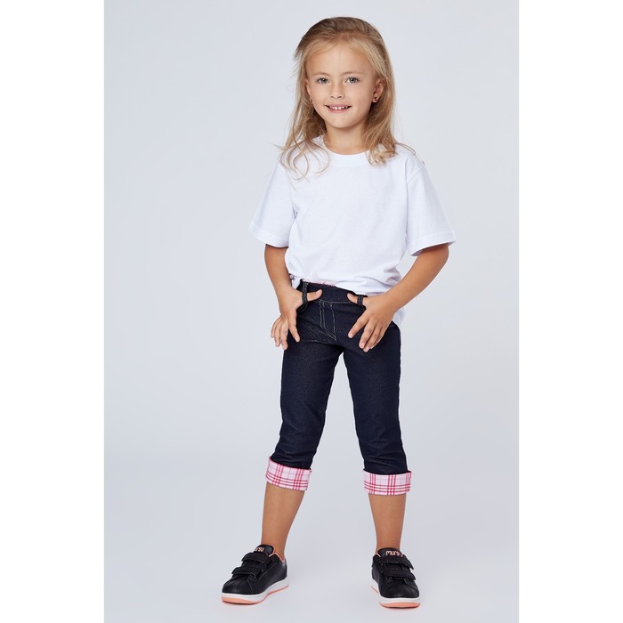 Бриджи для девочки, рост 128 см (8 лет), цвет джинс Л470_Д
