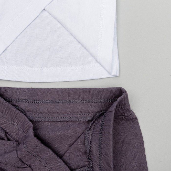 Комплект для мальчика (футболка+шорты), рост 122 см (7 лет), цвет тёмно-серый/белый Н463